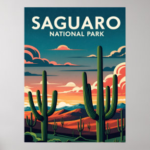 Vibrant saguaro nationalpark poster