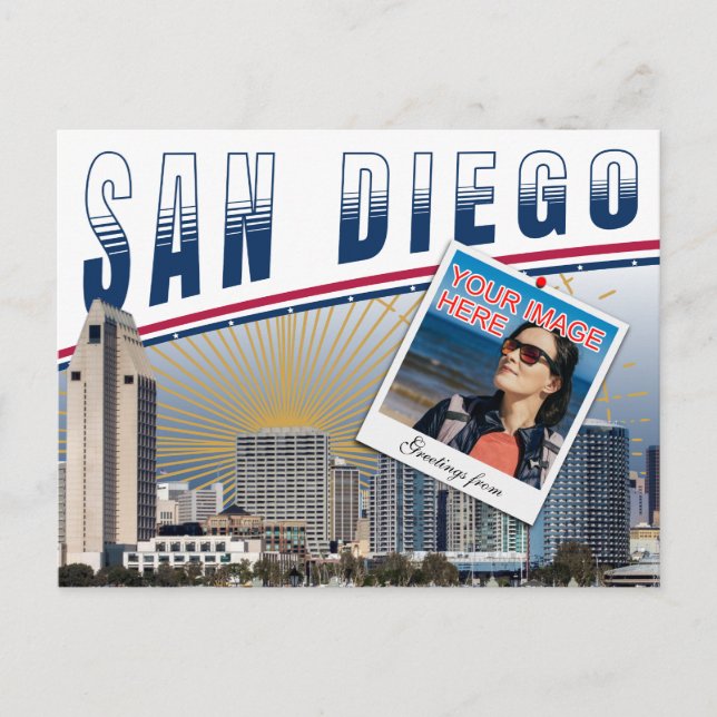 Vibrant San Diego California Photo Collage Vykort (Framsida)