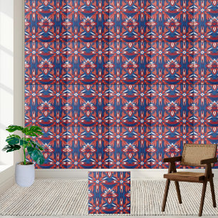 Vibrant Scandinavian Blommigt Tile Mönster Kakelplatta