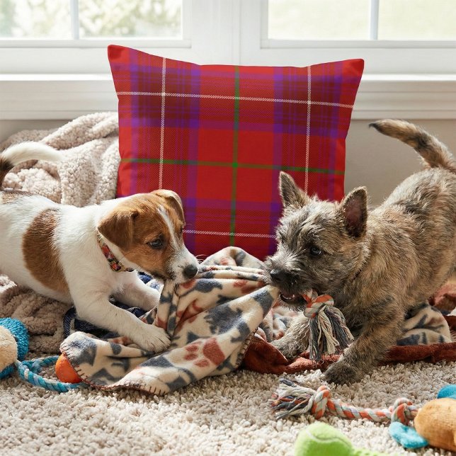 Vibrant Scottish Plaid - Rose Clan Tartan Kudde (Skapare uppladdad)