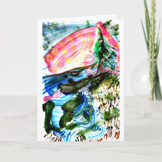 Vibrant Sea Kusten Julgran Kort (Framsida)