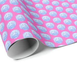 Vibrant Shells (Pink and Blue) Wrapping Paper Presentpapper