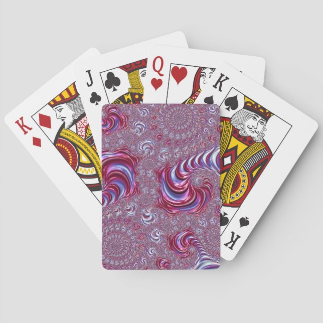 Vibrant Shiny Groovy Trippy Spiraling Fractal Art Casinokort (Baksidan)