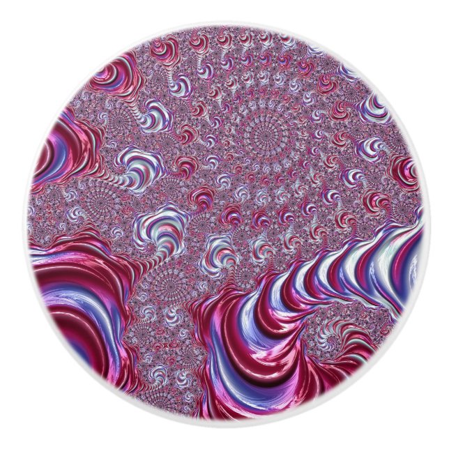 Vibrant Shiny Groovy Trippy Spiraling Fractal Art Knopp (Framsidan)