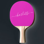 Vibrant Shock rosa Script Namn Personlig Pingisracket<br><div class="desc">Vibrant Shock rosa Script Namn Personlig Ping Pong Paddle</div>