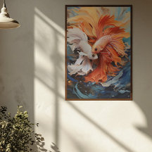 Vibrant siamesisk fiskfångst Poster