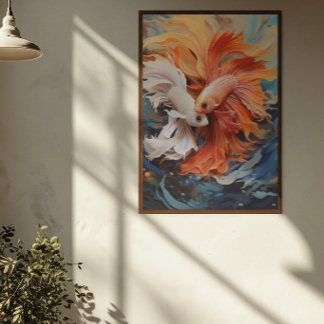 Vibrant siamesisk fiskfångst Poster