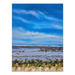 Vibrant Sjölandskap med Blå himmel och Shoreline Fototryck