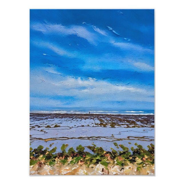 Vibrant Sjölandskap med Blå himmel och Shoreline Fototryck (Framsidan)