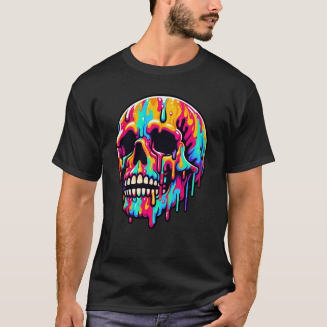 Vibrant Smälter skull T Shirt (Framsida)