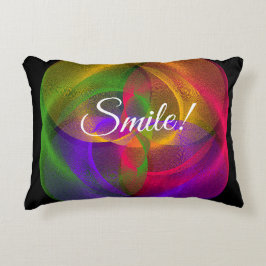 Vibrant Smile Glossy Geometric Accent Pillow Prydnadskudde