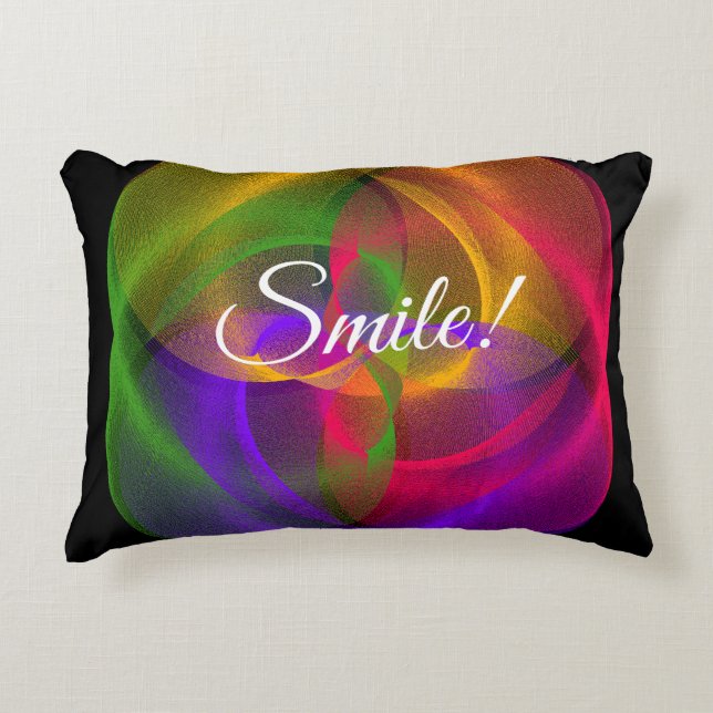 Vibrant Smile Glossy Geometric Accent Pillow Prydnadskudde (Framsidan)