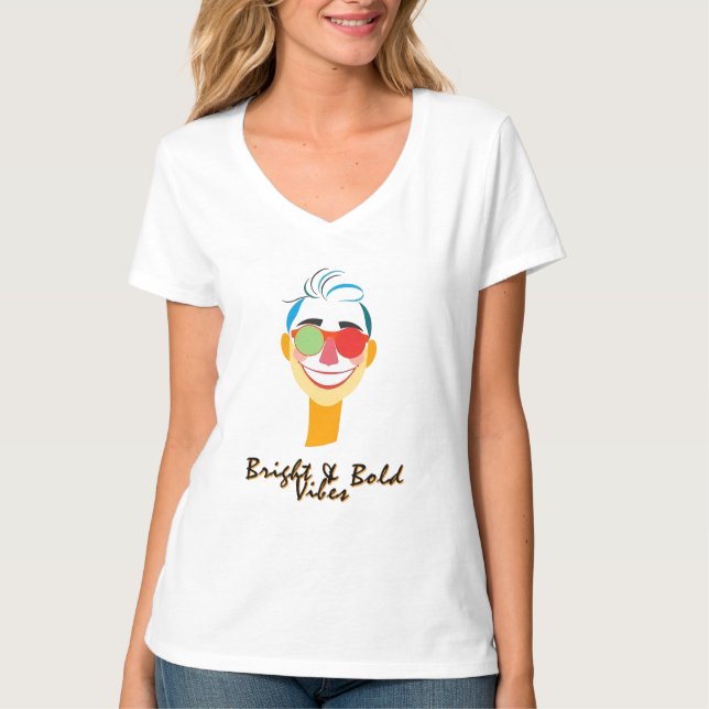 Vibrant Smiling Ansikte Art T Shirt (Framsida)