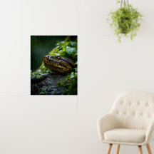 Vibrant Snake in Rainforest Rain