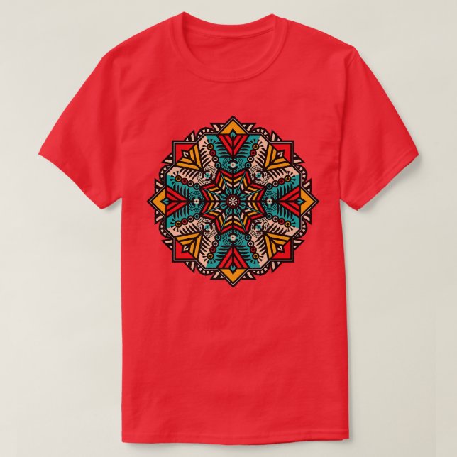 Vibrant Snowflake Mandala T Shirt (Design framsida)