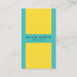 Vibrant Social Media Färg Block Gult Turcos Visitkort