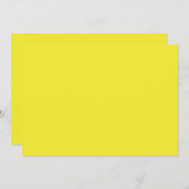 Vibrant Solid Yellow Background  Tack Kort (Fram/baksida)