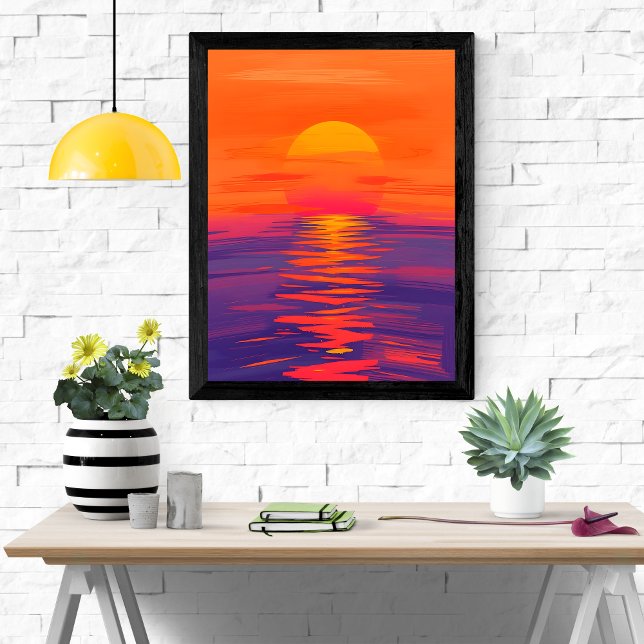 Vibrant solnedgång över havet poster (Skapare uppladdad)