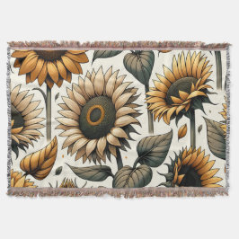 Vibrant Solros Mönster Filt