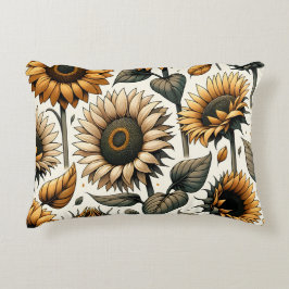 Vibrant Solros Mönster Prydnadskudde