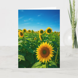 Vibrant solrosfoto - tomt gratulationskort/-anteck kort
