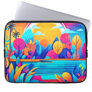 Vibrant Soluppgång liggande Laptop Fodral