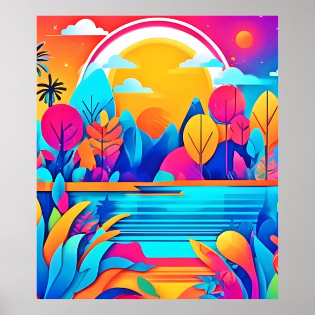 Vibrant Soluppgång liggande Poster (Framsidan)