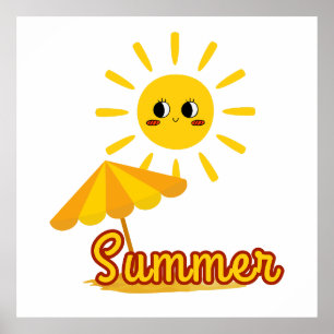 Vibrant sommarsolskendesign poster