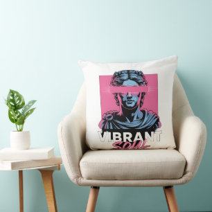 VIBRANT SOUL Aesthetic Vaporwave Greece Statue Kudde