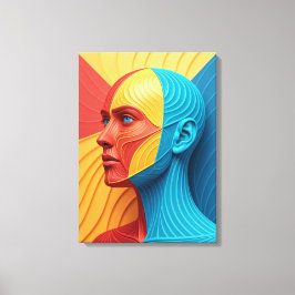 Vibrant Soul Colorful Abstract Face Canvastryck