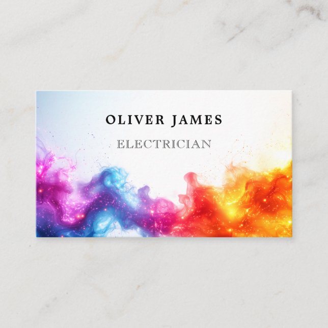 Vibrant Sparks Energy Elektriker och ingenjör Visitkort (Framsida)