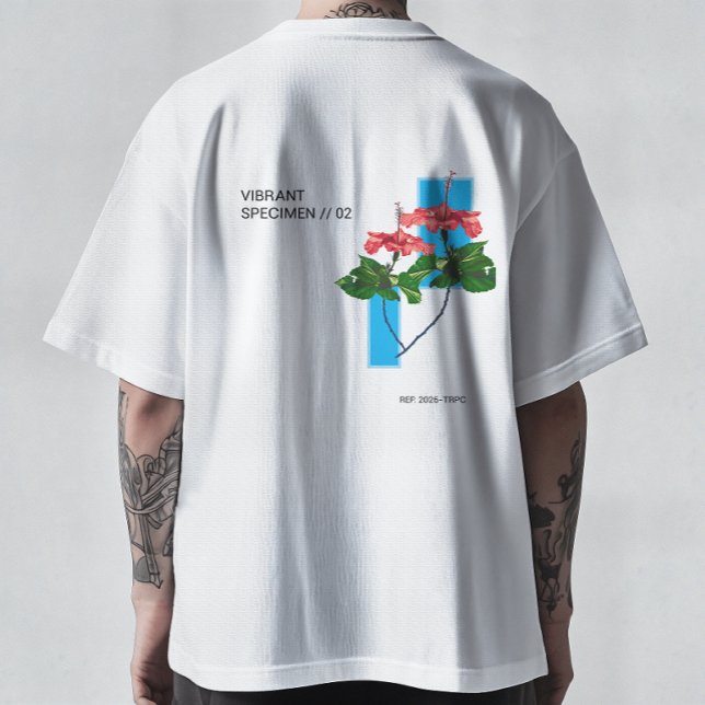 Vibrant Specimen - Deconstructed Hibiscus Vaporwav T Shirt (Skapare uppladdad)