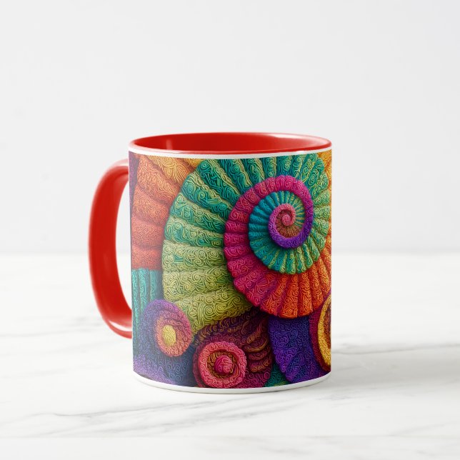 Vibrant Spiral Abstract Patterns Mugg (Framsida vänster)