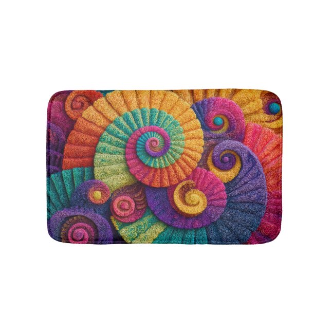 Vibrant Spiral Abstrakt Mönster Badrumsmatta (Framsidan)