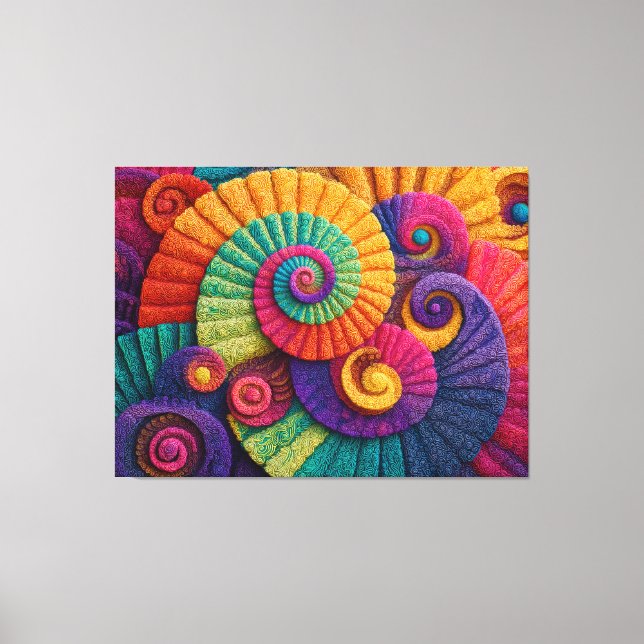 Vibrant Spiral Abstrakt Mönster Canvastryck (Framsida)