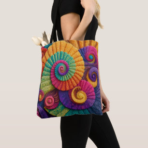 Vibrant Spiral Abstrakt Mönster Tygkasse