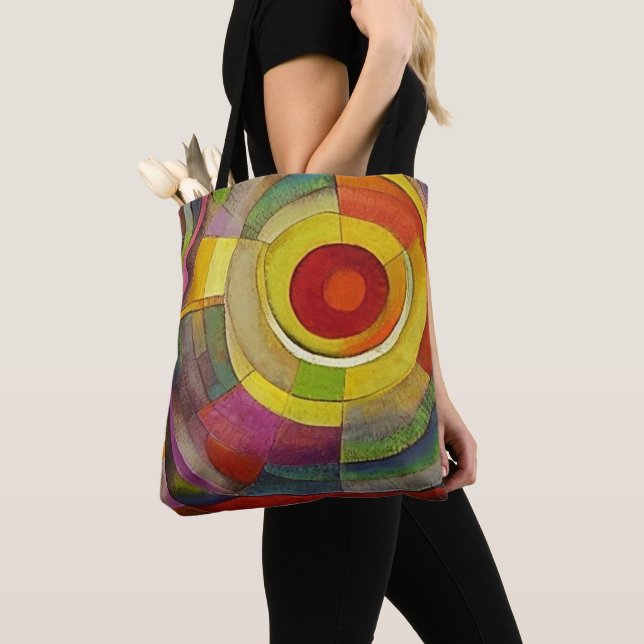 Vibrant Spiral Art Tote Bag - djärv och konstnärli Tygkasse (Närbild)