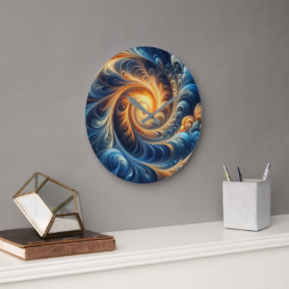 Vibrant Spiral clock | Cosmic Flow Wall Art clock Stor Klocka