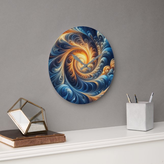 Vibrant Spiral clock | Cosmic Flow Wall Art clock Stor Klocka (Kontor)