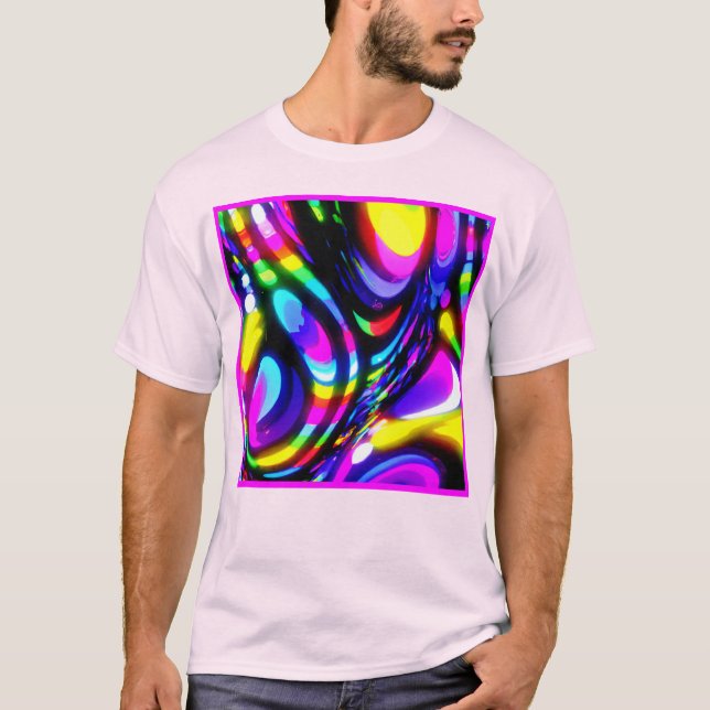 Vibrant Spiral Fantasy Mönster T Shirt (Framsida)
