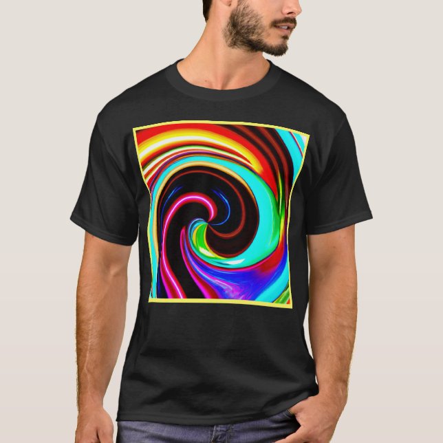 Vibrant Spiral Fantasy Mönster T Shirt (Framsida)