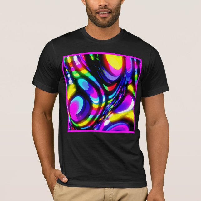 Vibrant Spiral Fantasy Mönster T Shirt (Framsida)