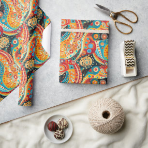 Vibrant Spiral och fetstilt geometrisk design Presentpapper
