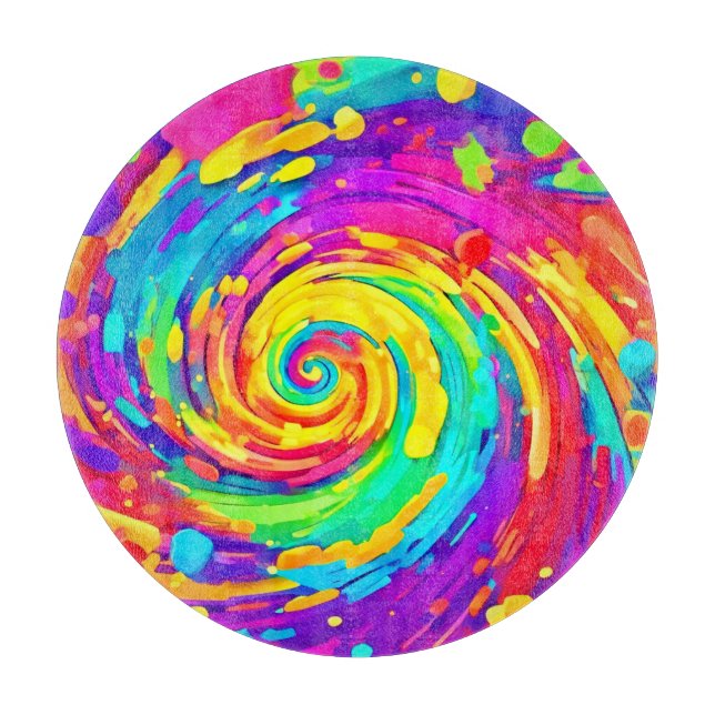 Vibrant Spiral Stänk Färg Art (Framsidan)
