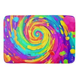 Vibrant Spiral Stänk Färg Art Badrumsmatta