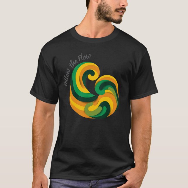 Vibrant Spiral Swirl Graphic T Shirt (Framsida)