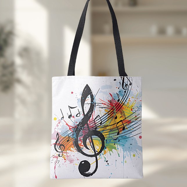 Vibrant Splashy Music Älskare om Tote Bag Tygkasse (Skapare uppladdad)