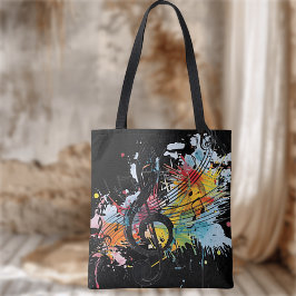 Vibrant Splashy Music Älskare om Tote Bag Tygkasse