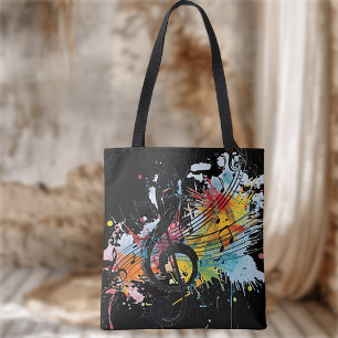Vibrant Splashy Music Älskare om Tote Bag Tygkasse