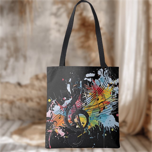 Vibrant Splashy Music Älskare om Tote Bag Tygkasse (Skapare uppladdad)